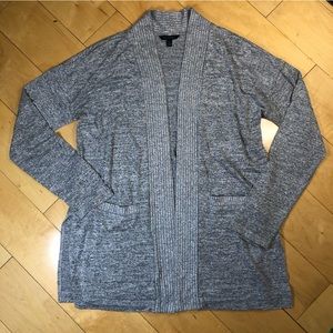 Banana Republic heathers gray silver Sz Med open front duster + pocket cardigan